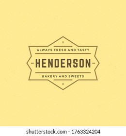 Bakery badge or label retro vector illustration. Vintage typographic logo design.