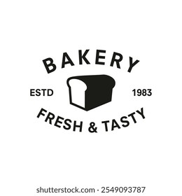 Bakery badge or label retro vector illustration. Pretzel silhouette for bakehouse. Vintage typographic logo design