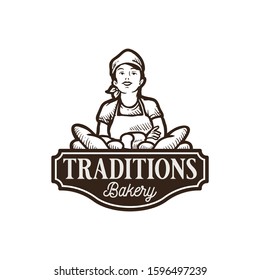 Bakery badge, logo icon modern style vector. Retro logotype and design elements isolated on white background
