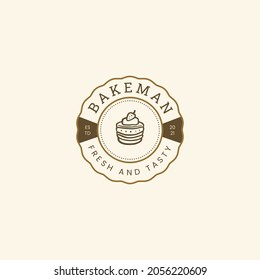 Bakery badge premium logo vector