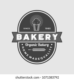 Bakery badge vector logo icon illustration

