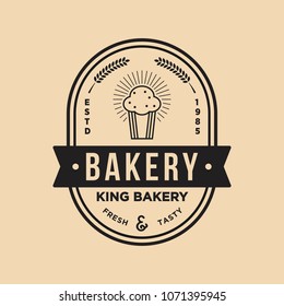 Bakery badge vector logo icon illustration
