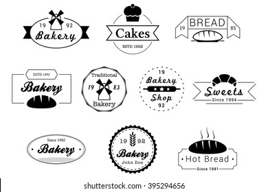 Bakery Badges Black Vector Logos