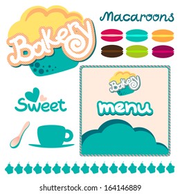 Bakery Badges And Labels with macaroons