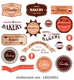 Bakery Badges And Ribbons - Vector Illustration, Graphic Design Editable For Your Design