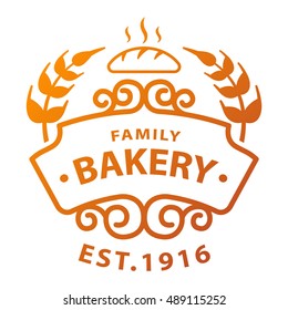 Bakery badgesand logo icon thin modern style vector collection set
