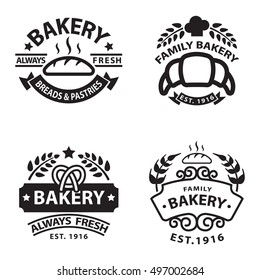 Bakery Badgesand Logo Icon Thin Modern Style Vector Collection Set