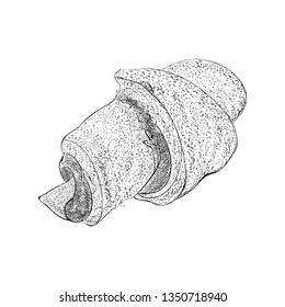 Bakery baked item, croissant illustration vector 