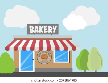 Backbäckerei oder Bakeshop-Gebäude, AußenVektorgrafik