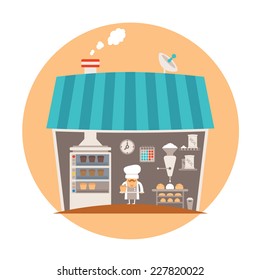 Bakery or bakeshop vector concept