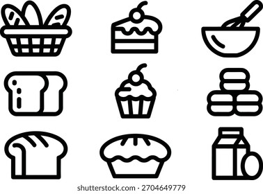 Bakery and Baking Icons Set