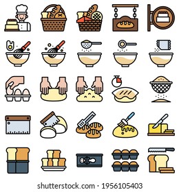 Bakery and baking related icon set 2, filled style