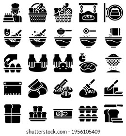 Bakery and baking related icon set 2, solid style