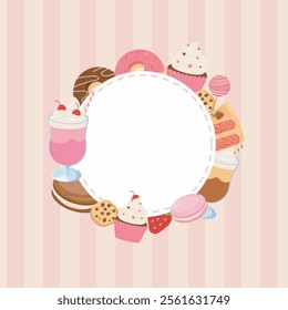 bakery banner with assortment of sweets