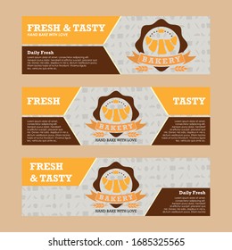 Bakery banner design vector template