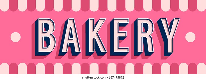 Bakery banner typographic design. Vector illustration.