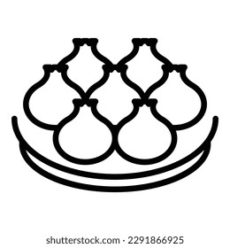 Bakery baozi icon outline vector. Taiwan food. Asian steam