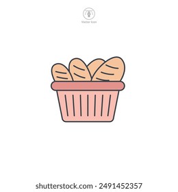 Bakery basket icon theme symbol vector illustration isolated on white background