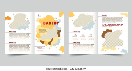 Plantilla de folletos de panadería. Un diseño bidireccional limpio, moderno y de alta calidad. Folleto de plantillas editable y personalizado