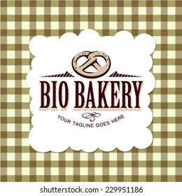 Bakery. Bio Bakery. Pretzel. Signboard for bakery.