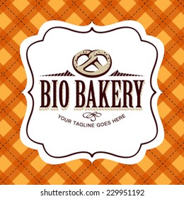 Bakery. Bio Bakery. Pretzel. Signboard for bakery.