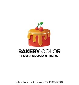 Bakery Birthday Cake Gradient Logo Template
