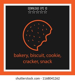 bakery, biscuit, cookie  vector icon