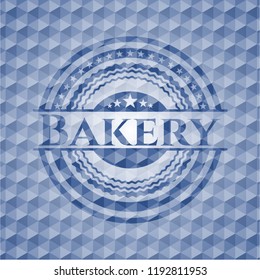 Bakery blue polygonal emblem.