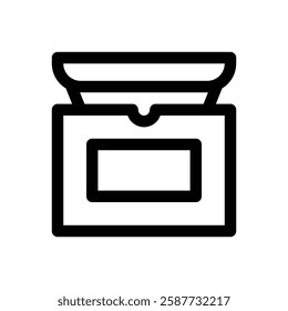 Bakery box. Editable stroke vector icon.