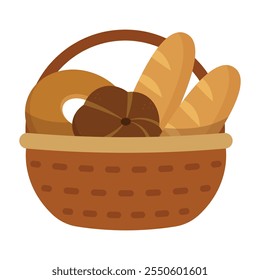 Ilustración de la cesta de pan de panadería - 01