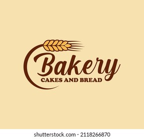 Bakery bread and cakes design logo, lettering logo, bakery vector, bakery logo