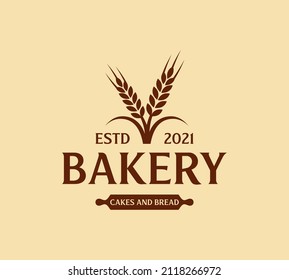 Bakery bread and cakes design logo, lettering logo, bakery vector, bakery logo