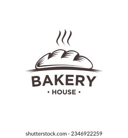 Bakery bread and cakes vector design logo