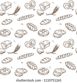 Bäckerei Brot Getreide Vektorgrafik Muster