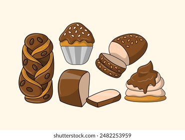 Bakery Bread Chocolate Element Illustration