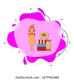 Bakery, bread color liquid bacdge icon. Simple color vector of bakery icons for ui and ux, website or mobile application