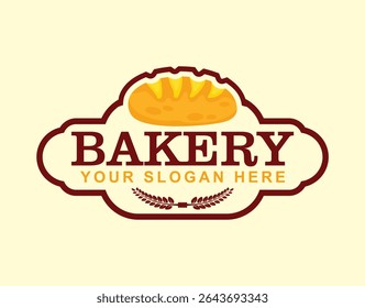 Bakery bread food logo sticker label package vintage retro typography vector illustration