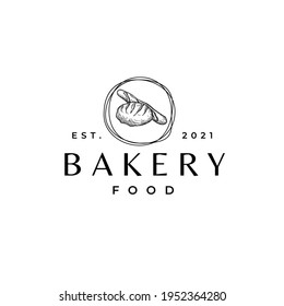 Bakery Bread Food Restaurant Logo Design Illustration Vector Template