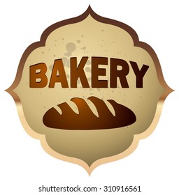 Bakery Bread Glossy Sticker Sign, Vector Illustration.