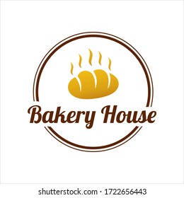Bakery bread house with circle logo design