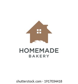panadería, logo de la casa de pan diseño casero vectorial inspiración 