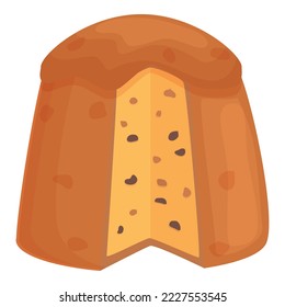 Bakery bread icon cartoon vector. Panettone cake. Sweet food