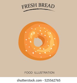 Bakery and bread icon flat style. Flour products vector illustrator