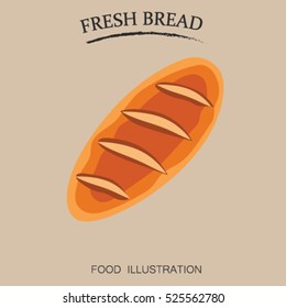 Bakery and bread icon flat style. Flour products vector illustrator