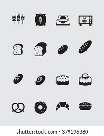 Bakery and  bread  icons set