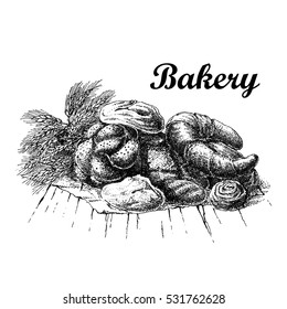 Bakery Bread on a Wooden Table