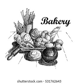 Bakery Bread on a Wooden Table