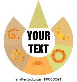Bakery bread and pastries, bagel and croissant. Vector illustration