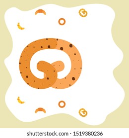 Bakery bread and pastries, bagel and croissant. Vector illustration