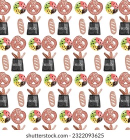 bakery bread pattern background design. popular pattern